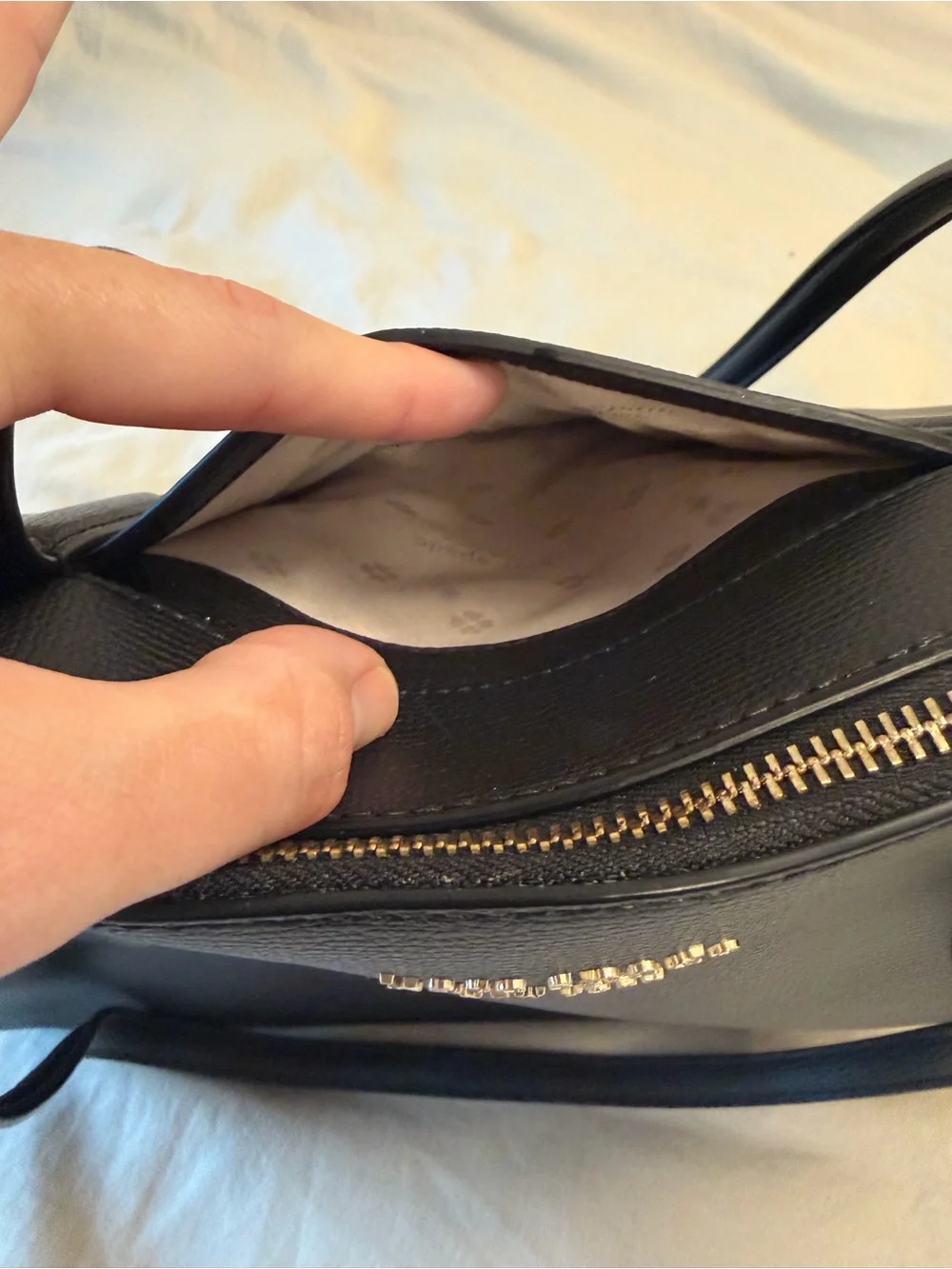 Kate Spade All Day black leather zip tote work bag, similar to Gwen and Dana bag